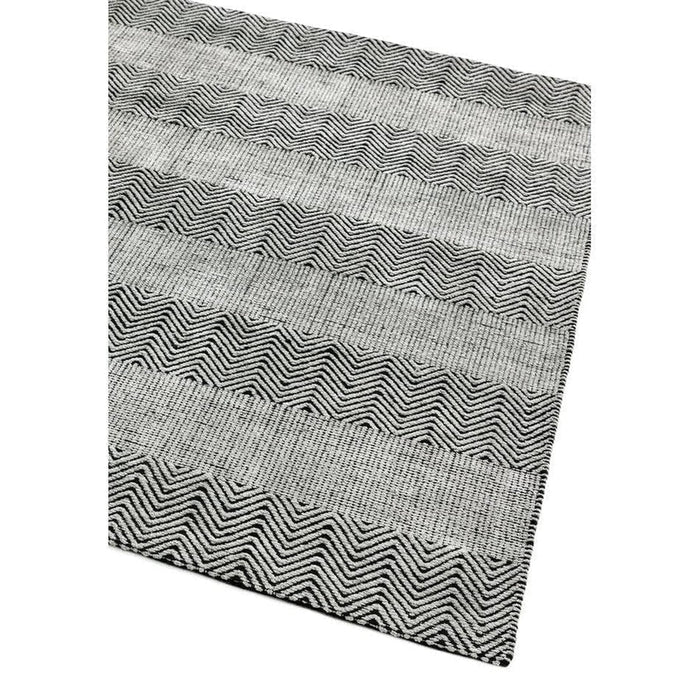 Ives Modern Geometric Chevron Zigzag Hand-Woven Jute&Cotton Durable Textured Soft-Touch Flatweave Grey Rug