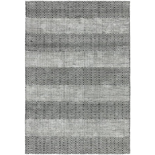 Ives Modern Geometric Chevron Zigzag Hand-Woven Jute&Cotton Durable Textured Soft-Touch Flatweave Grey Rug