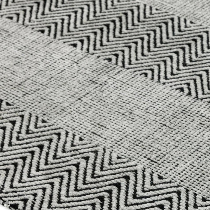 Ives Modern Geometric Chevron Zigzag Hand-Woven Jute&Cotton Durable Textured Soft-Touch Flatweave Grey Runner