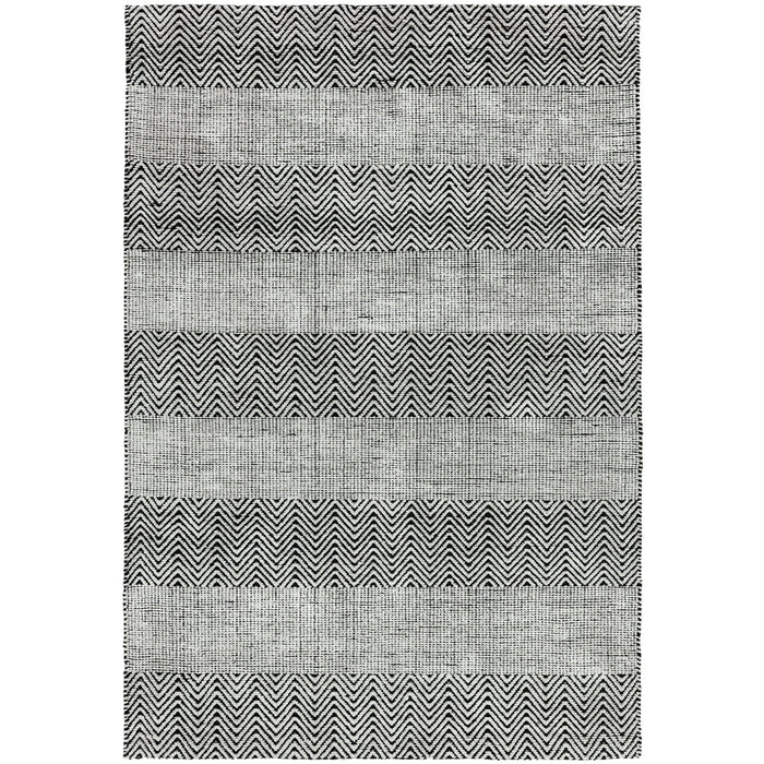 Ives Modern Geometric Chevron Zigzag Hand-Woven Jute&Cotton Durable Textured Soft-Touch Flatweave Grey Runner