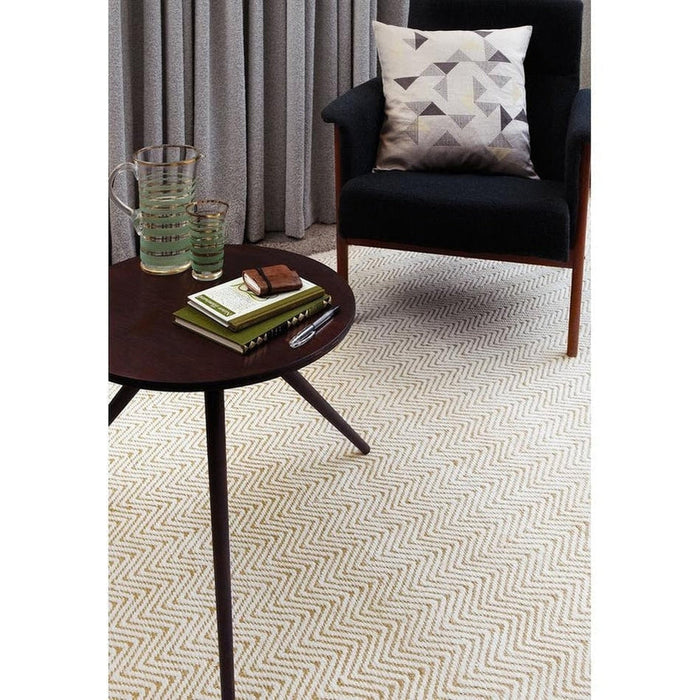 Ives Modern Geometric Chevron Zigzag Hand-Woven Jute&Cotton Durable Textured Soft-Touch Flatweave Natural Rug