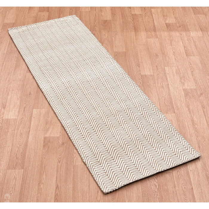 Ives Modern Geometric Chevron Zigzag Hand-Woven Jute&Cotton Durable Textured Soft-Touch Flatweave Natural Rug