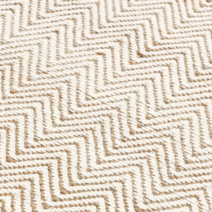 Ives Modern Geometric Chevron Zigzag Hand-Woven Jute&Cotton Durable Textured Soft-Touch Flatweave Natural Rug