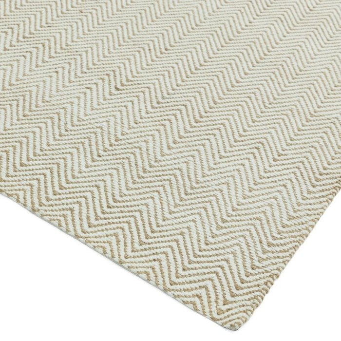 Ives Modern Geometric Chevron Zigzag Hand-Woven Jute&Cotton Durable Textured Soft-Touch Flatweave Natural Rug