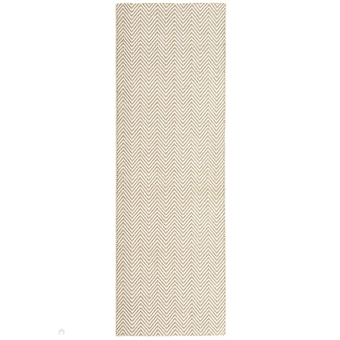 Ives Modern Geometric Chevron Zigzag Hand-Woven Jute&Cotton Durable Textured Soft-Touch Flatweave Natural Rug