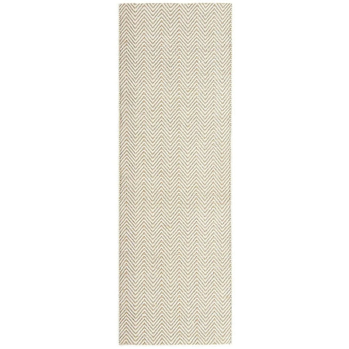 Ives Modern Geometric Chevron Zigzag Hand-Woven Jute&Cotton Durable Textured Soft-Touch Flatweave Natural Runner