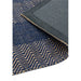 Ives Runner geometrico moderno a zigzag in iuta e cotone intrecciato a mano, resistente, strutturato, morbido al tatto, a trama piatta, blu navy