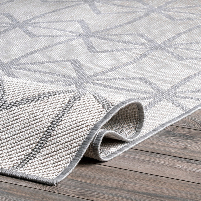Ivied Trellis Flatweave Rug 120x180 cm Light Grey