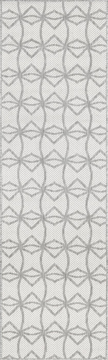 Ivied Trellis Flatweave Rug 120x180 cm Light Grey