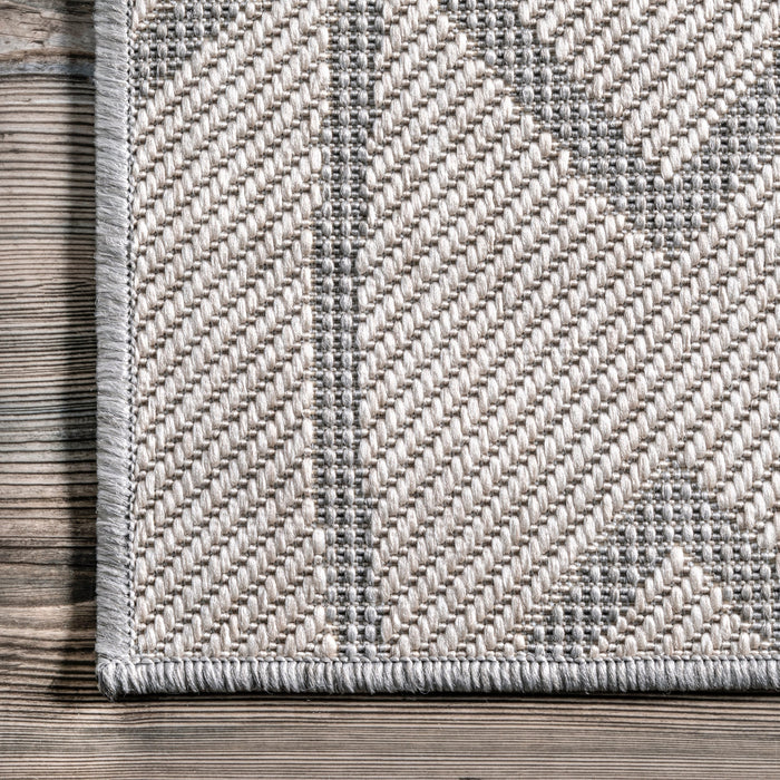 Ivied Trellis Flatweave Rug 152 cm Light Grey