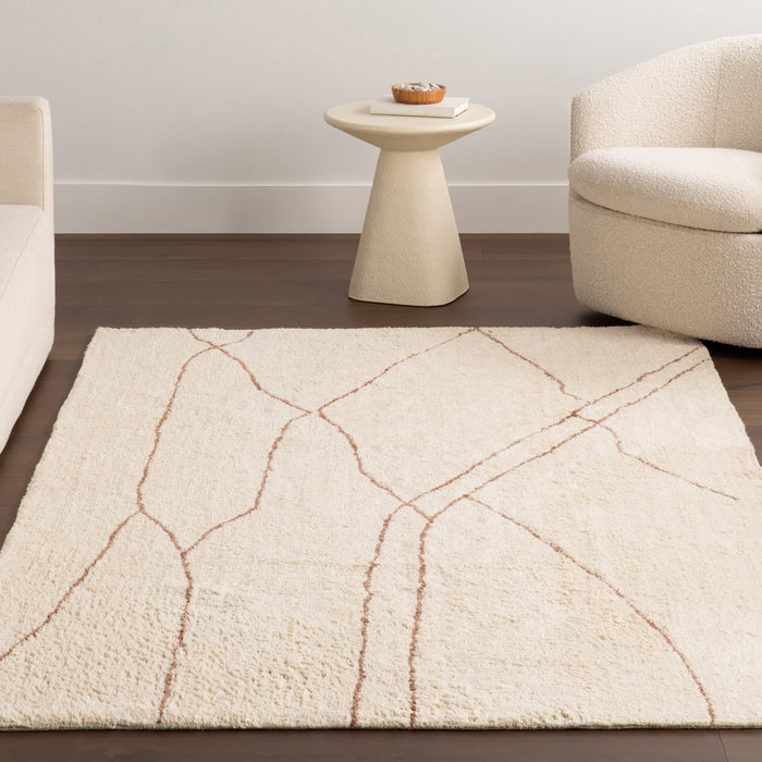 Ivory Abstract Area Rug 150 x 240 cm