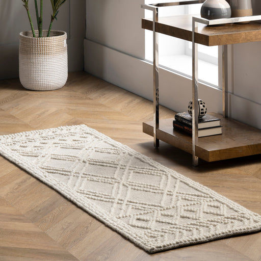 Ivory Argyle Trellis Area Rug 160x230 cm