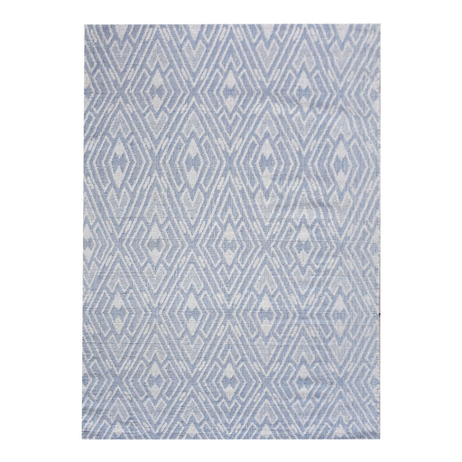 Tappeto jacquard in lana blu avorio per Homemoderna s