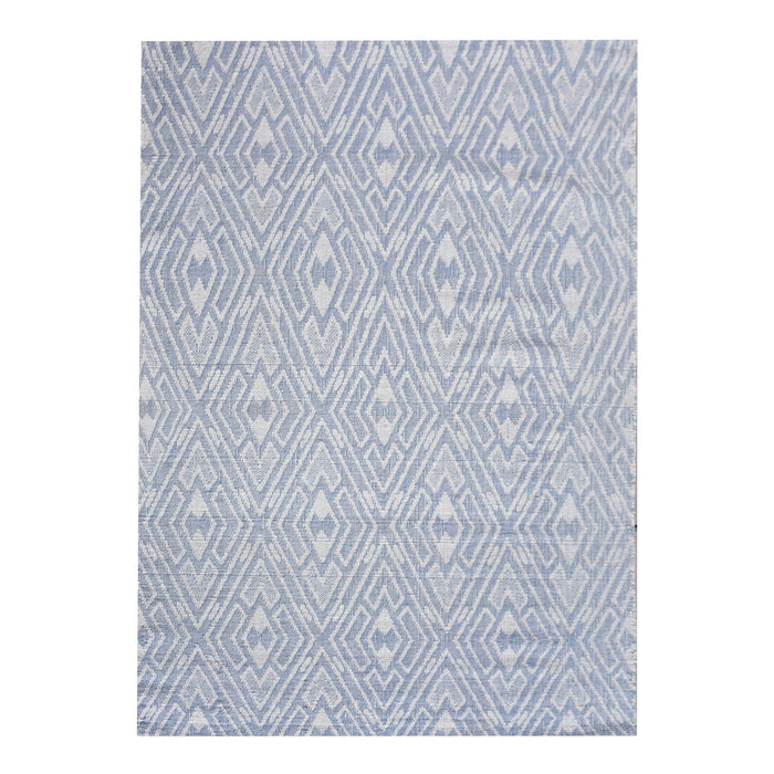 Tappeto jacquard in lana blu avorio per Homemoderna s