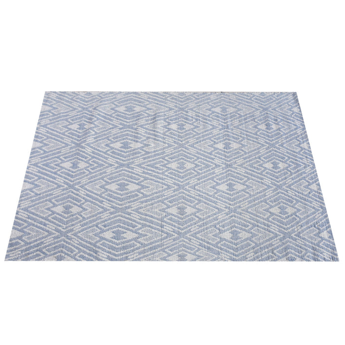 Tappeto jacquard in lana blu avorio per Homemoderna s