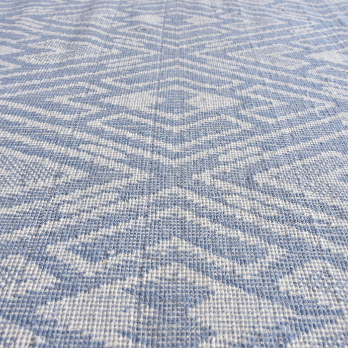 Tappeto jacquard in lana blu avorio per Homemoderna s