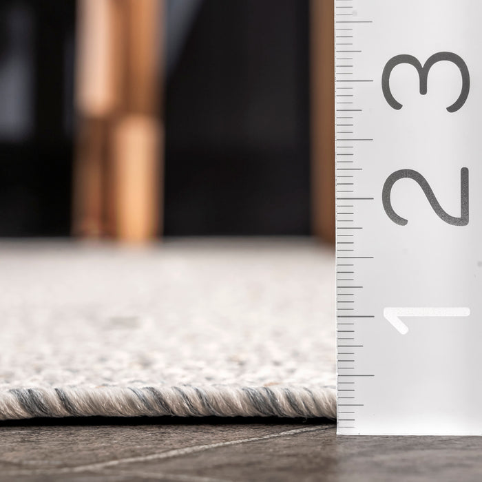 Ivory Braided Tassel Rug for Indoor and Outdoor Use