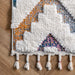 Ivory Chevron Shag Area Rug with Tassels