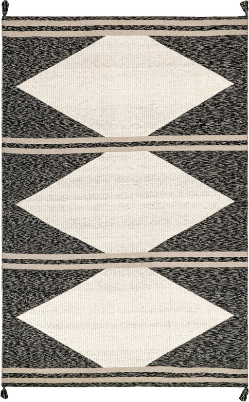 Ivory Cotton Geometric Diamond Rug 170x240 cm