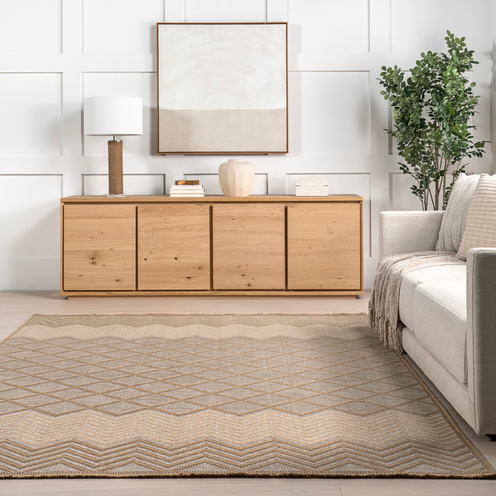 Ivory Crosshatch Area Rug 160x230 cm