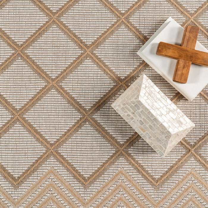 Ivory Crosshatch Area Rug 160x230 cm