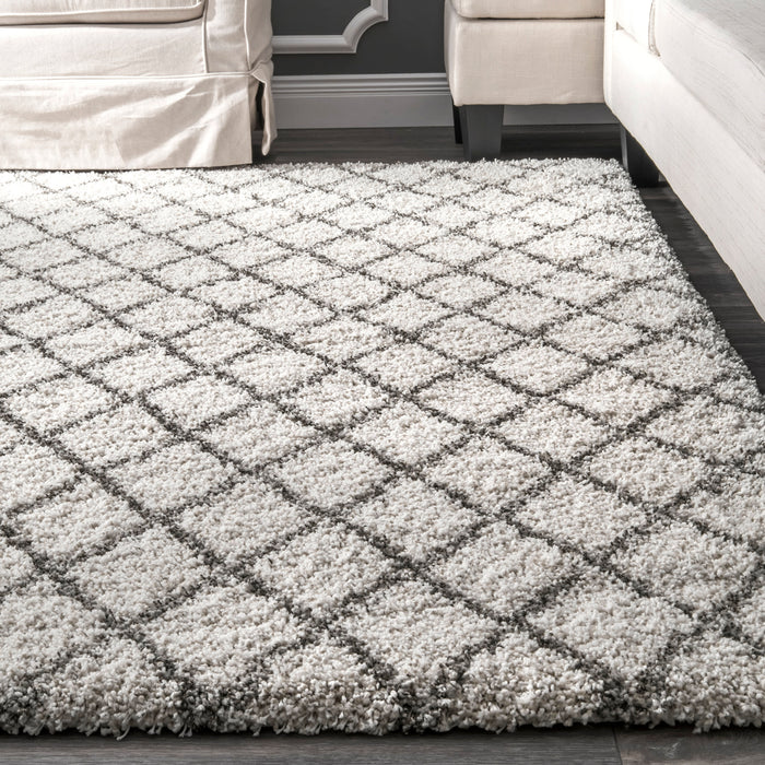 Ivory Diamond Trellis Area Rug 170x240 cm