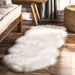 Ivory Faux Sheepskin Area Rug 60x90 cm