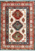 Ivory Fringed Area Rug with Global-Inspired Pattern
