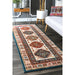 Ivory Fringed Area Rug with Global Pattern 160 cm x 230 cm
