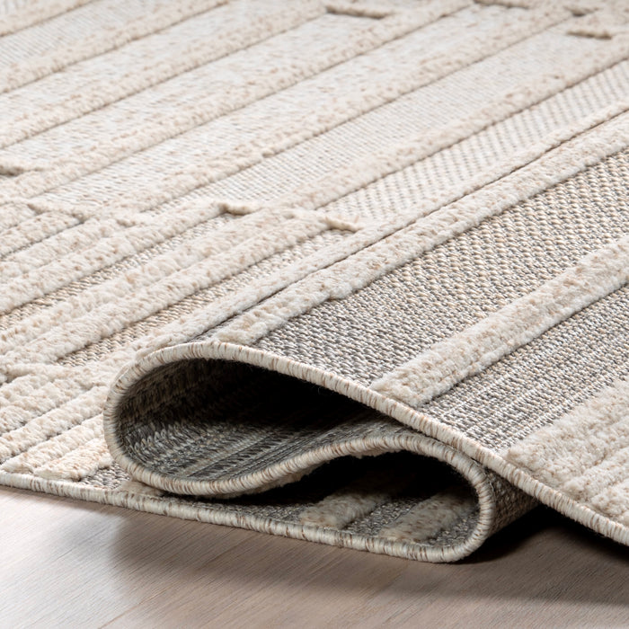 Ivory Geometric Block Area Rug 120x180 cm