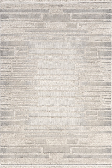 Ivory Geometric Block Area Rug 120x180 cm