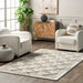 Ivory Geometric Trellis Area Rug 160x230 cm