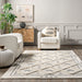 Ivory Geometric Trellis Area Rug 160x230 cm