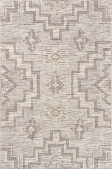 Ivory Geometric Washable Area Rug for Home Decor