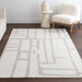 Ivory Geometric Wool Area Rug 80x150 cm