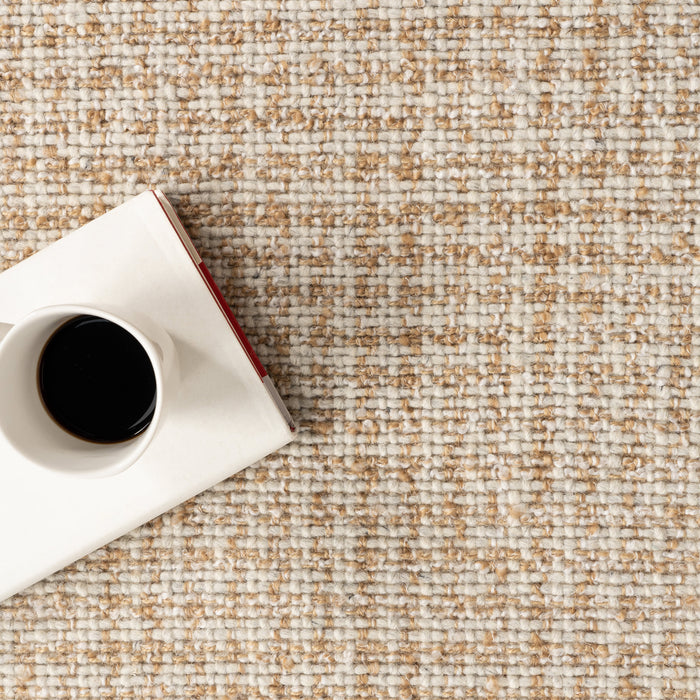 Ivory Handmade Checkered Area Rug 160x230 cm