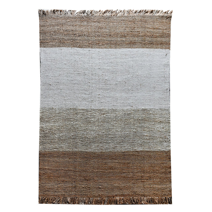 Ivory Handwoven Hemp and Wool Masira Rug