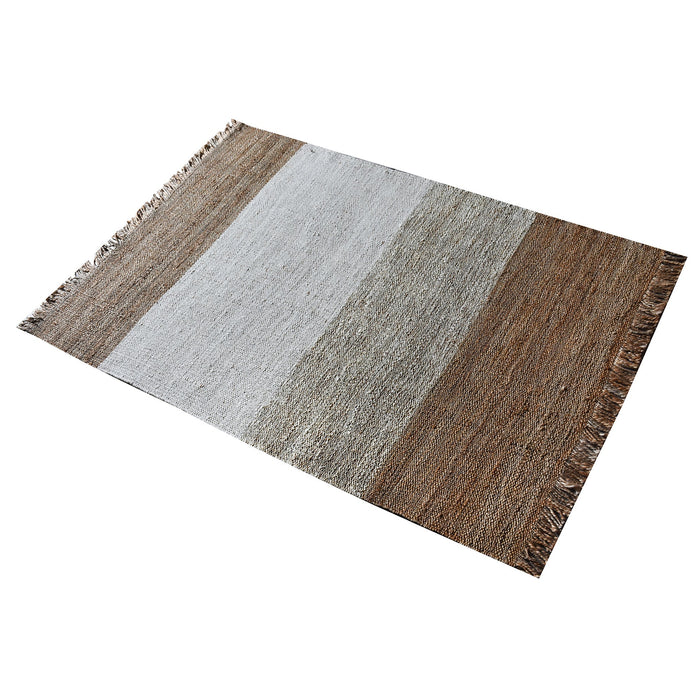 Ivory Handwoven Hemp and Wool Masira Rug