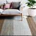 Ivory Handwoven Hemp and Wool Masira Rug