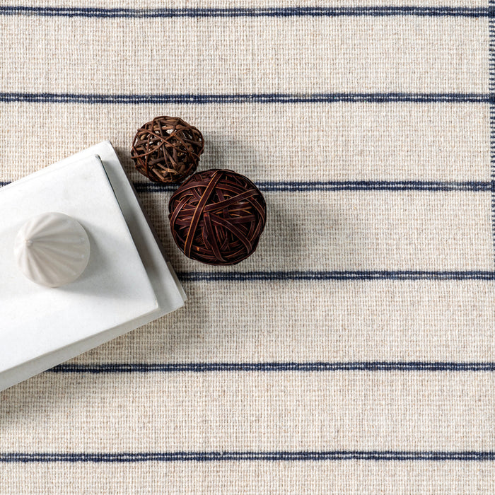 Ivory Handwoven Plaid Fringed Area Rug 120x180 cm