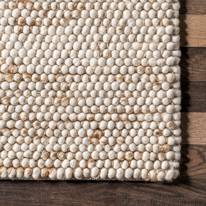 Ivory Handwoven Popcorn Textured Area Rug 140x200 cm
