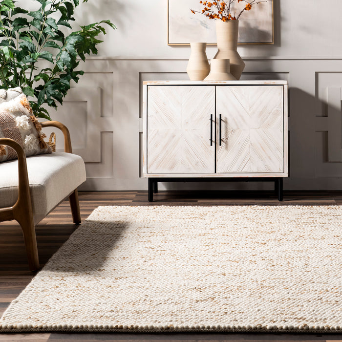 Ivory Handwoven Popcorn Textured Area Rug 140x200 cm