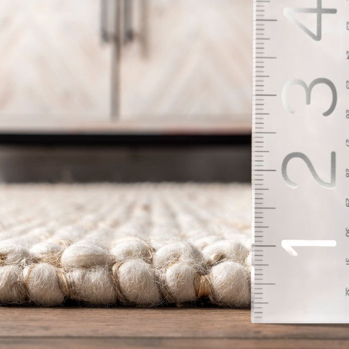 Ivory Handwoven Popcorn Textured Area Rug 140x200 cm