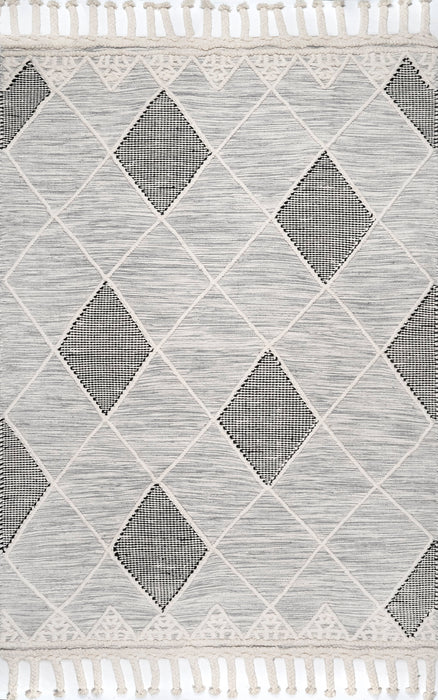 Ivory Harlequin Pattern Area Rug 120x180 cm