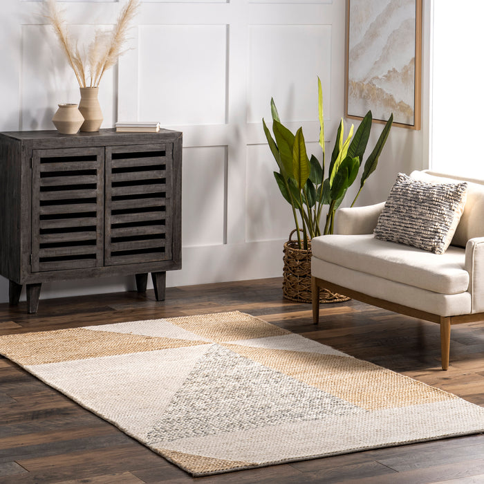 Ivory Jute Pinwheel Area Rug 120x180 cm