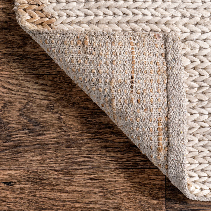 Ivory Jute Pinwheel Area Rug 120x180 cm