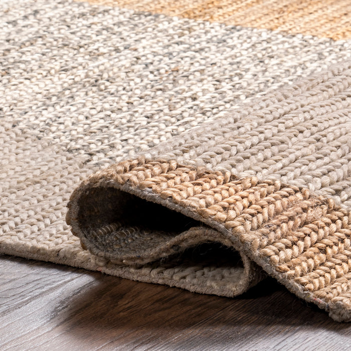 Ivory Jute Pinwheel Area Rug 120x180 cm