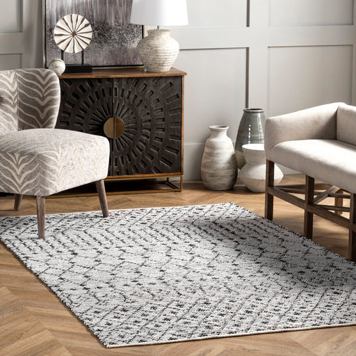 Ivory Modern Trellis Area Rug for Living Room 120x180 cm