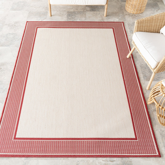 Ivory Monochrome Indoor Outdoor Area Rug 120x180 cm