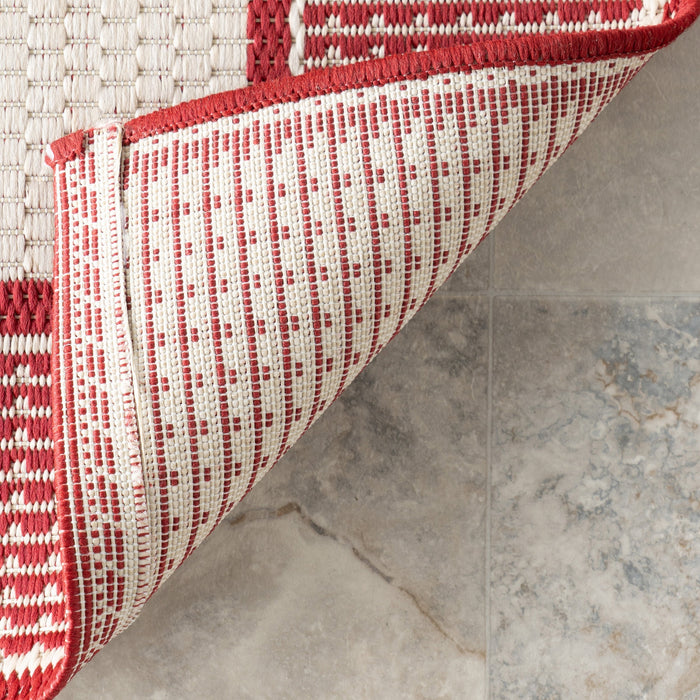 Ivory Monochrome Indoor Outdoor Area Rug 120x180 cm